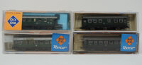 7xRoco Spur N Kofferwagen Personenwagen Waggon  Modelleisenbahn 2 Klasse OVP