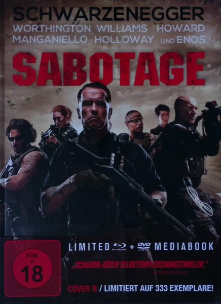 Sabotage / Limited Mediabook Edition / Cover B / Blu-ray + DVD / Brandneu