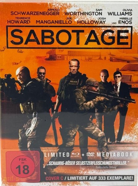 SABOTAGE / Limited Mediabook Edition / Cover C / Blu-ray + DVD / Brandneu