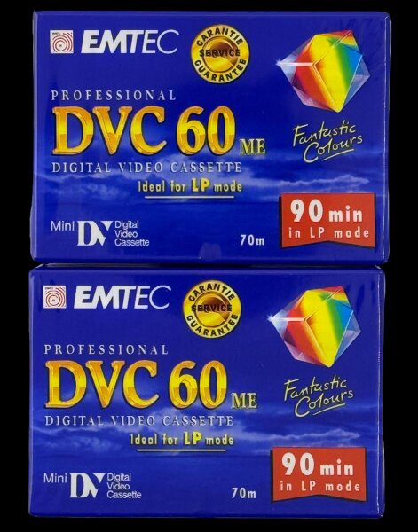 2x Emtec - DVC 60ME Kassetten / 90 min LP / Mini DV Video / Brandneu