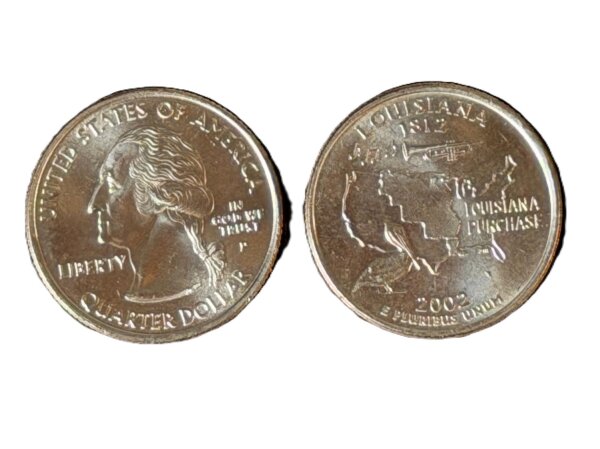 USA 2002 P Louisiana State Quarter /25 Cents /unzirkuliert /Original Umlaufmünze