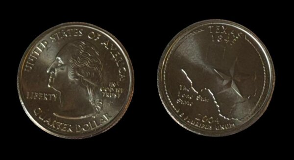 USA 2004 P Texas State Quarter / 25 Cents / unzirkuliert / Original Umlaufmünze
