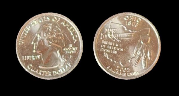 USA 2002 D Ohio State Quarter / 25 Cents / unzirkuliert / Original Umlaufmünze