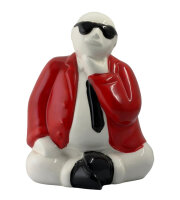 Keramik Figur - Nachdenkender Mann im Roten Anzug / Deko...