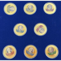 Berühmte Komponisten vergoldetes Medaillenset / 8 x...