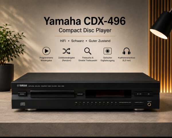 Yamaha "CDX-496" Compact Disc Player + FB / HiFi / Schwarz / Guter Zustand