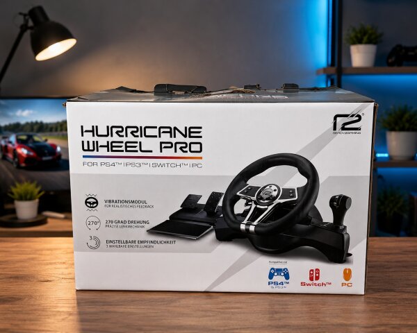 Hurricane Wheel Pro Gaming Lenkrad / Playstation 3/4, Nintendo Switch, PC / Top