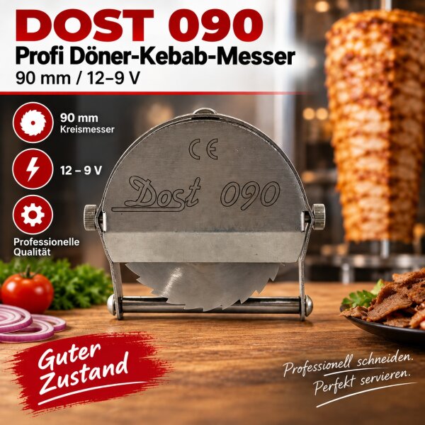 DOST 090 Profi Döner-Kebab-Messer + Trafo / 90mm / 12-9V / 5,8A / Guter Zustand