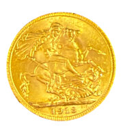Gold Sovereign "1913" Georg V. / Royal Mint London Goldmünze / f. Stempelglanz