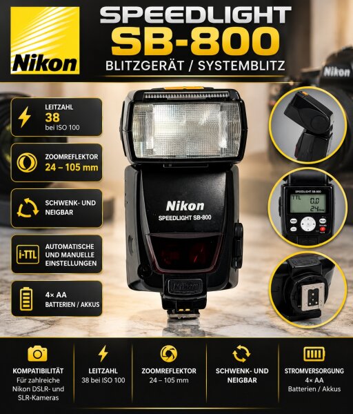 Nikon Speedlight SB-800 Blitz / Blitzgerät / Guter Zustand