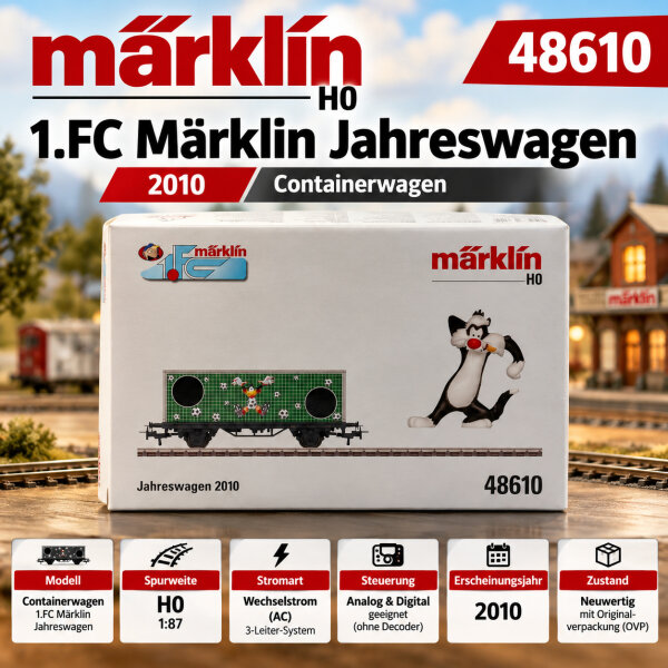 Märklin H0 "48610" 1.FC Märklin Jahreswagen /2010 /Containerwagen /OVP/Neuwertig